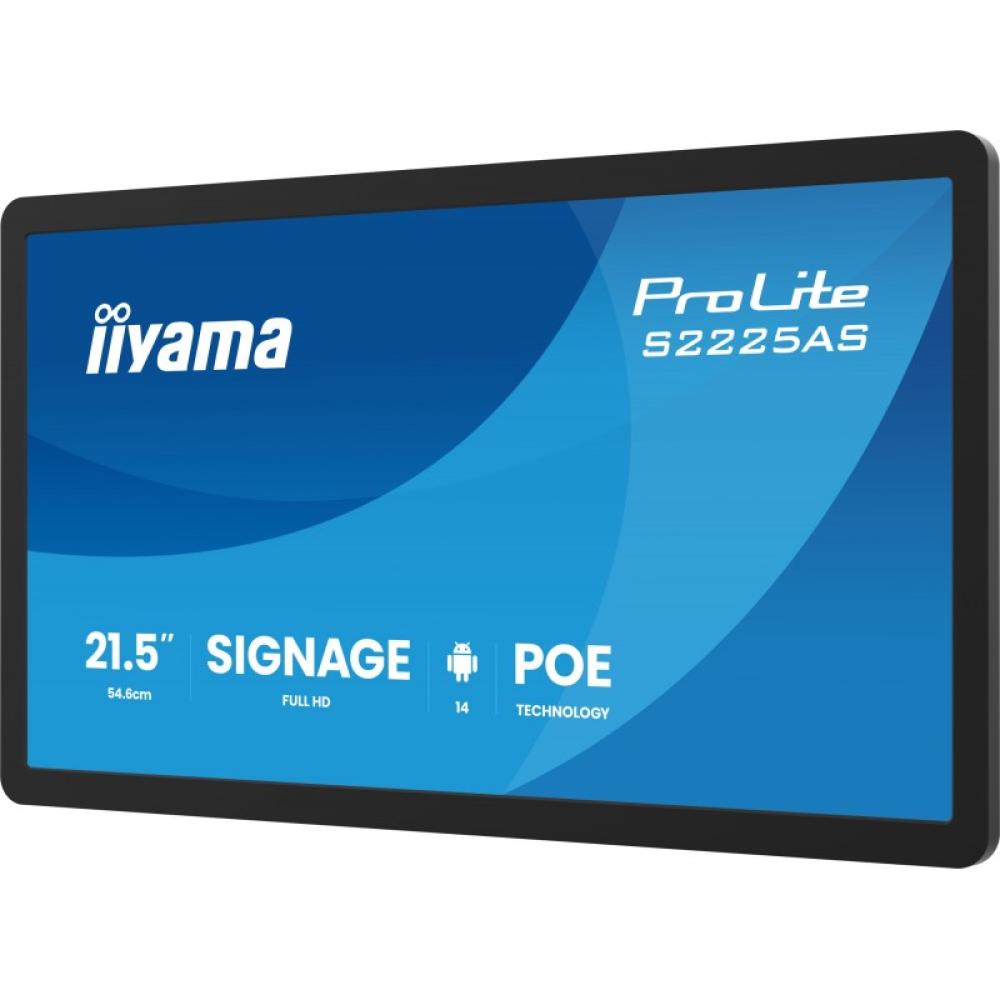 iiyama - ProLite S2225AS-B1P Pantalla plana para señalización digital 54,6 cm (21.5") LCD Wifi 500 cd / m² Full HD Negro Procesa