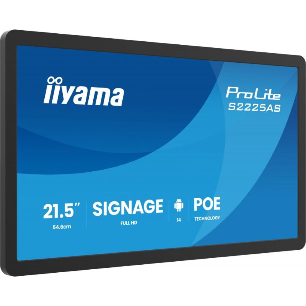 iiyama - ProLite S2225AS-B1P Pantalla plana para señalización digital 54,6 cm (21.5") LCD Wifi 500 cd / m² Full HD Negro Procesa