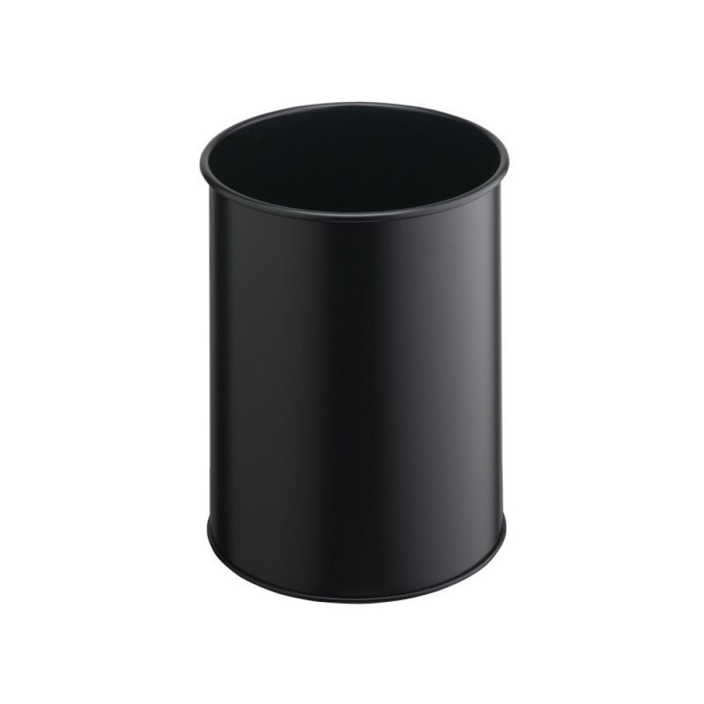 Durable - 330101 cubo de basura Alrededor Poliéster, Acero Negro