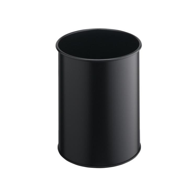 Durable - 330101 cubo de basura Alrededor Poliéster, Acero Negro