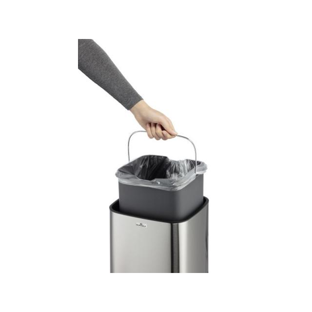 Durable - TOUCH 12L Rectangular Acero inoxidable Plata, Negro