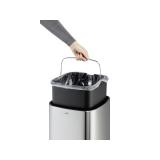 Durable - NO TOUCH 35L Rectangular Acero inoxidable Negro, Plata