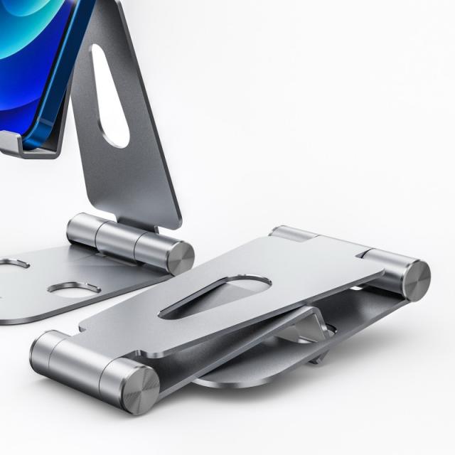 AISENS - Soporte De Sobremesa Tamaño XL Ajustable (2 Pivotes) Para Movil / Tablet, Plata