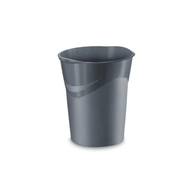 CEP - PAPELERA PLAST. CEP GLOSS CERRADA GRIS