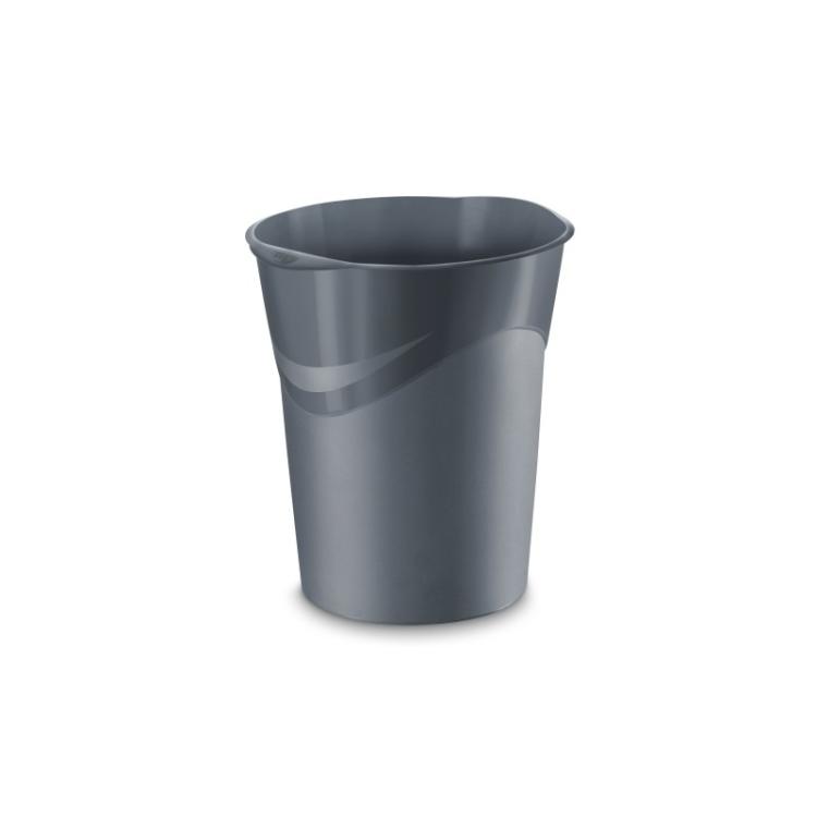 CEP - PAPELERA PLAST. CEP GLOSS CERRADA GRIS