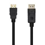 AISENS - Cable Conversor DisplayPort A HDMI, DP/M-HDMI/M, Negro, 1.0m