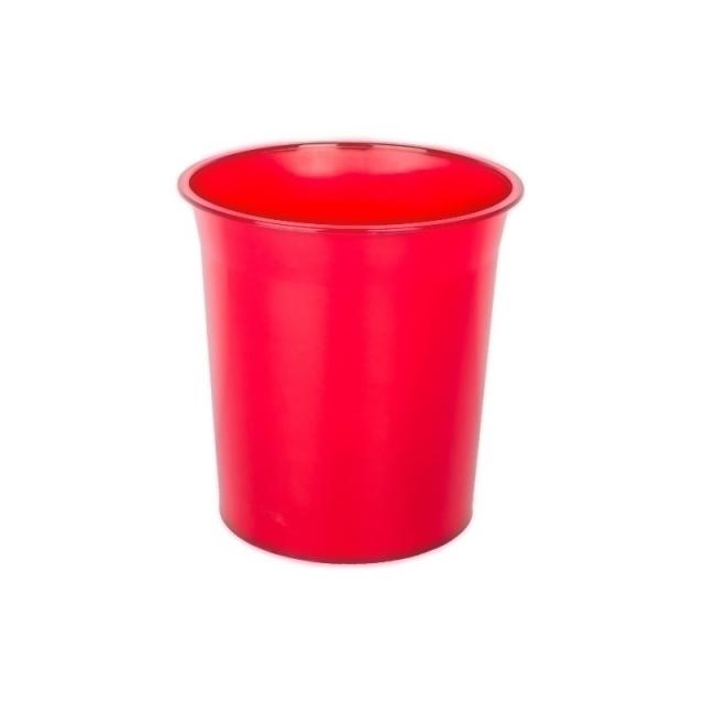 OLEF - PAPELERA PLASTICO CERRADA TRASL.ROJA