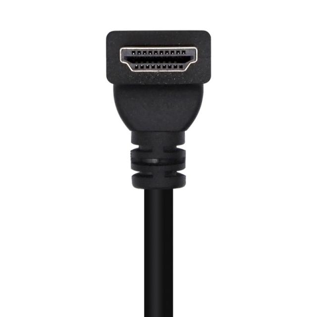 AISENS - Cable HDMI V2.0 Acodado Premium Alta Velocidad / HEC 4K@60Hz 18Gbps, A/M-A/M, Negro, 2.0m