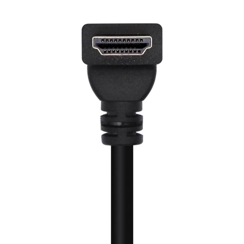 AISENS - Cable HDMI V2.0 Acodado Premium Alta Velocidad / HEC 4K@60Hz 18Gbps, A/M-A/M, Negro, 2.0m