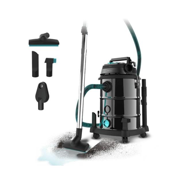 Cecotec - 08572 aspiradora 30 L Aspiradora de tambor Seca y húmeda 1600 W Sin bolsa