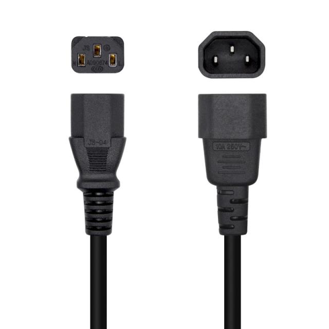AISENS - Cable Alimentación CPU, C13/H-C14/M, Negro, 3.0m