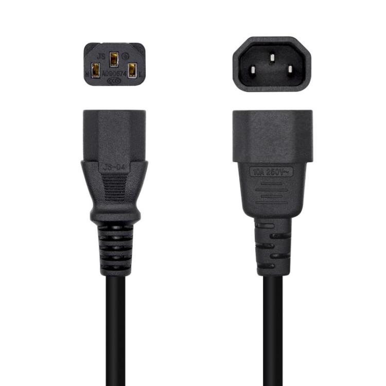 AISENS - Cable Alimentación CPU, C13/H-C14/M, Negro, 3.0m