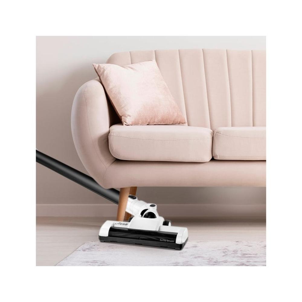 Ufesa - 81405765 aspiradora de pie y escoba eléctrica 2-in-1 stick vacuum Batería Secar HEPA Sin bolsa 13,5 W Negro, Blanco