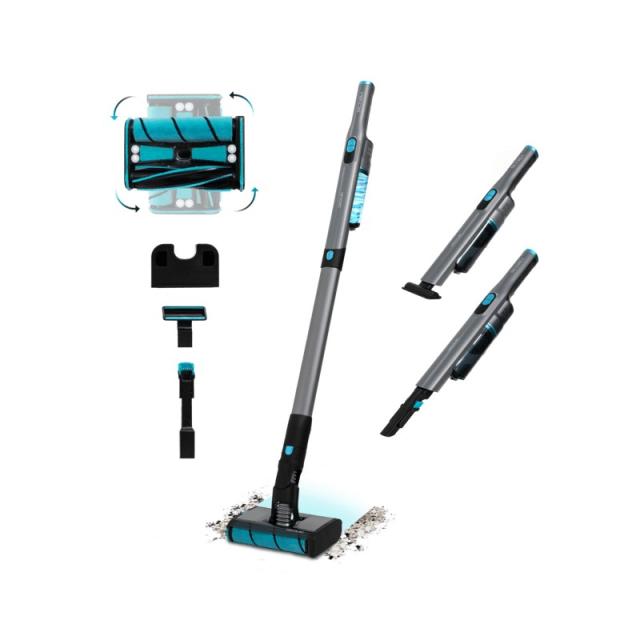 Cecotec - Scoba 2100 Twice Aspiradora vertical Batería Secar Ciclónico Sin bolsa 210 W Negro, Azul