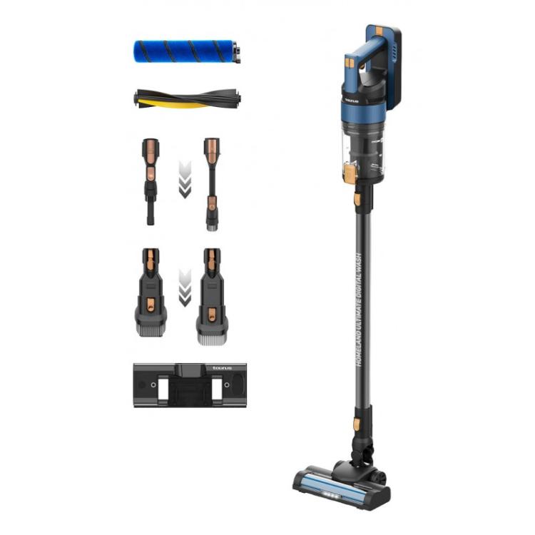 Taurus - HVCA7301B Aspiradora escoba 2 en 1 Batería Seca y húmeda HEPA Sin bolsa 0,6 L 415 W Negro, Azul