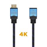 AISENS - Cable HDMI V2.0 Prolongador Premium Alta Velocidad / HEC 4K@60Hz 18Gbps, A/M-A/H, Negro/Azul, 1.0m