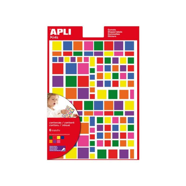 APLI - 13240 etiqueta decorativa engomada Azul, Verde, Lila, Naranja, Rojo, Rosa, Amarillo