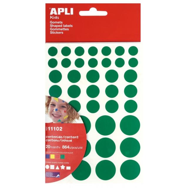 APLI - 11102 etiqueta decorativa engomada Azul, Verde, Rojo, Amarillo