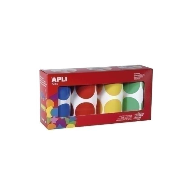 APLI - PACK 4 ROLLOS GOMETS APLI 45MM DIAM. CIRCULOS STDO
