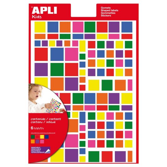 APLI - 12971 etiqueta decorativa engomada Azul, Verde, Lila, Naranja, Rojo, Rosa, Amarillo