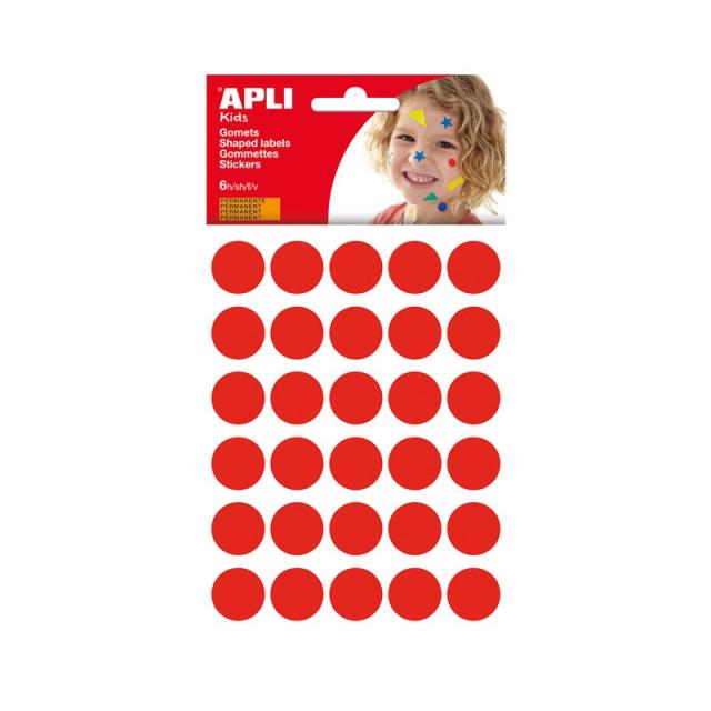 APLI Kids - B. 6H GOMETS APLI REDONDOS DIAM.20 ROJO 13225