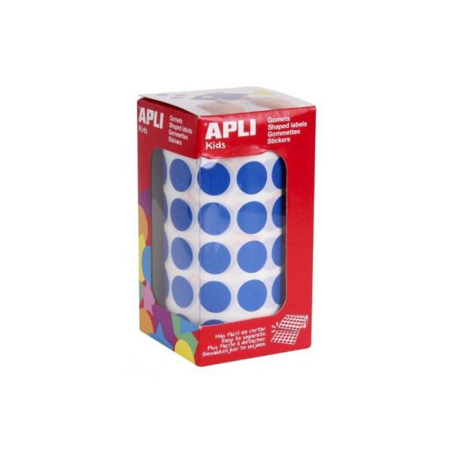 APLI - APLI GOMETS REDONDOS 15MM ROLLO AZUL -ROLLO 2832 UNIDADES-