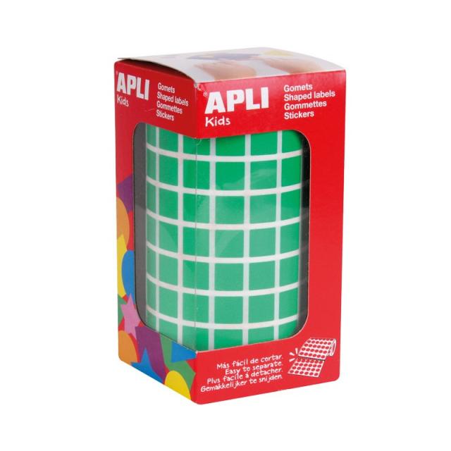 APLI Kids - ROLLO GOMETS APLI CUADRADO 10MM VERDE 4874
