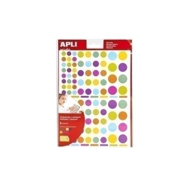 APLI - 18463 etiqueta decorativa engomada Azul, Fucsia, Verde, Naranja, Púrpura, Amarillo