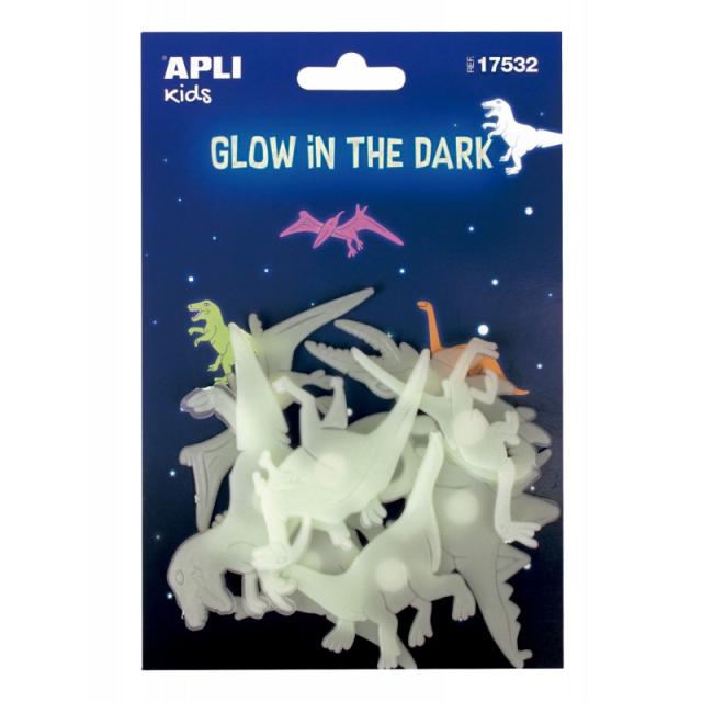 APLI Kids - Glow in the dark etiqueta decorativa engomada Plástico Blanco Permanente 9 pieza(s) - 17532
