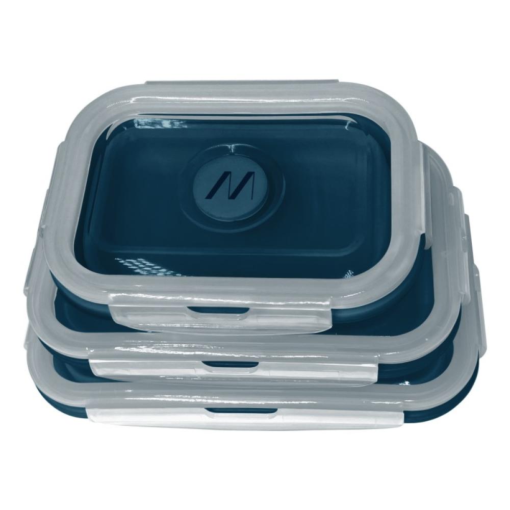 Muitomas - LUNCHBOXSETBL fiambrera Conjunto de fiambrera y bidón reutilizable Plástico, Silicona Azul 3 pieza(s)