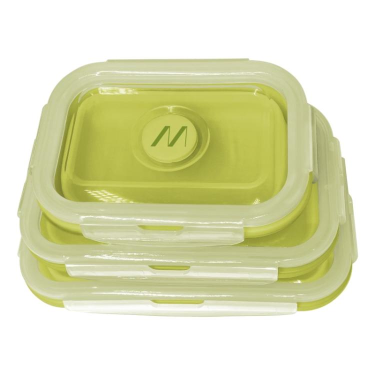 Muitomas - LUNCHBOXSETGN fiambrera Conjunto de fiambrera y bidón reutilizable Plástico, Silicona Verde 3 pieza(s)