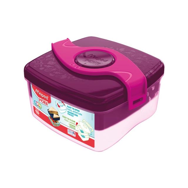 Maped - 870101 fiambrera Conjunto de fiambrera y bidón reutilizable 1,4 L ABS, Polipropileno (PP), Silicona Rosa, Transparente 2