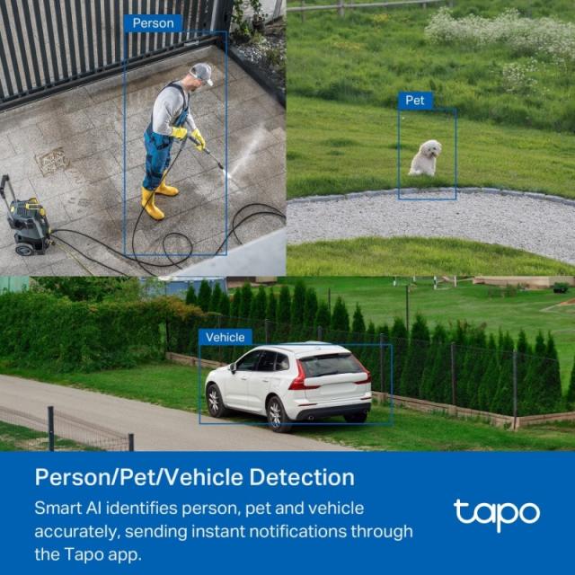 TP-Link - Tapo TC43(EU) V2 Esférico Cámara de seguridad IP Interior y exterior 2880 x 1620 Pixeles Techo/Pared/Poste