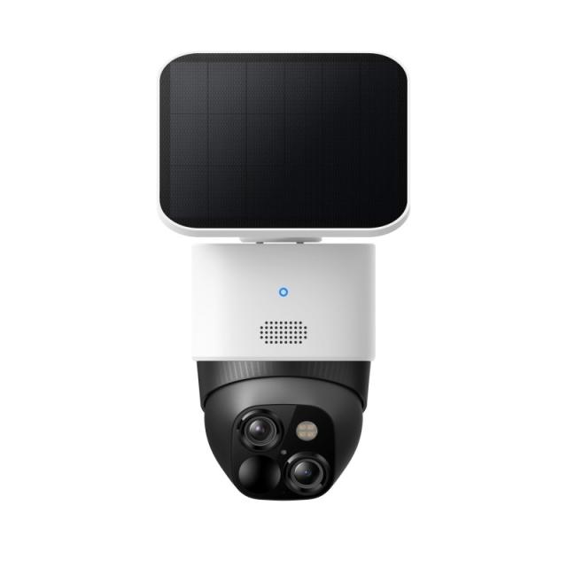 Eufy - SoloCam S340, cámara solar de seguridad, cámara exterior inalámbrica, vigilancia de 360°, sin puntos ciegos, Wi - Fi 2,4