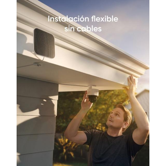 Eufy - SoloCam S340, cámara solar de seguridad, cámara exterior inalámbrica, vigilancia de 360°, sin puntos ciegos, Wi - Fi 2,4