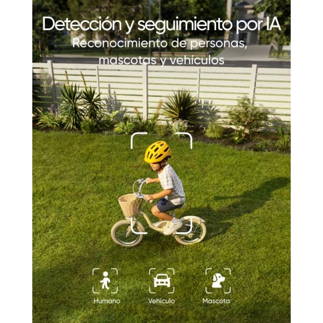 Eufy - Security Floodlight Camera E340 con cable, giro de 360° e inclinación, grabación ininterrumpida, Wi-Fi de doble banda, 20