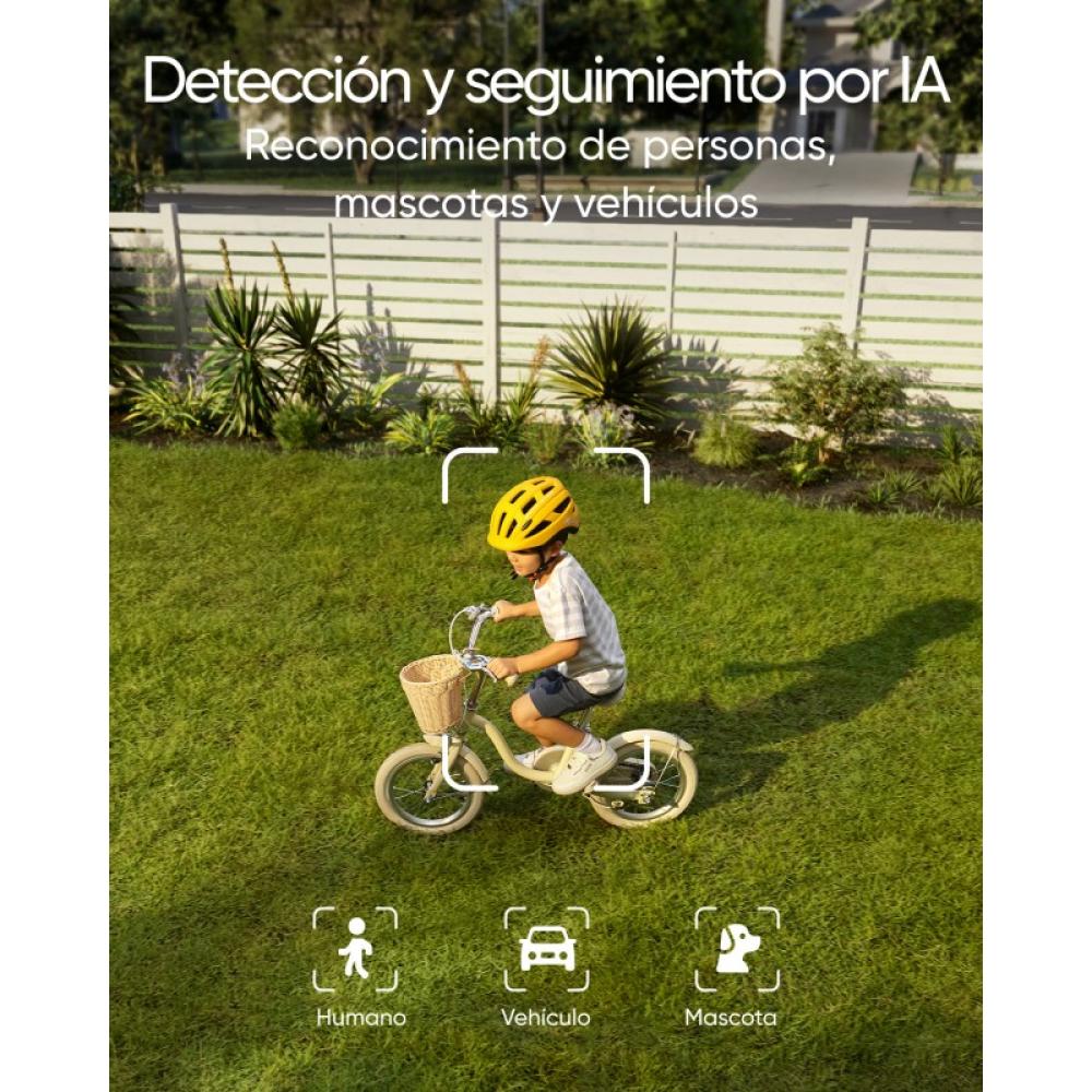 Eufy - Security Floodlight Camera E340 con cable, giro de 360° e inclinación, grabación ininterrumpida, Wi-Fi de doble banda, 20