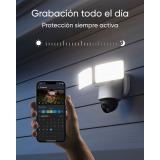 Eufy - Security Floodlight Camera E340 con cable, giro de 360° e inclinación, grabación ininterrumpida, Wi-Fi de doble banda, 20