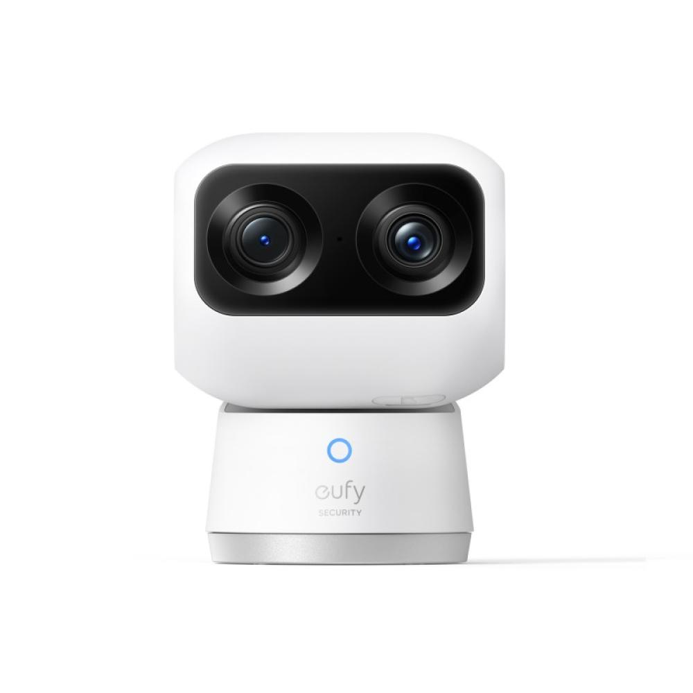 Eufy - Security Indoor Cam S350, cámara doble, cámara de seguridad con resolución 4K UHD, zoom de 8× y PTZ de 360°, IA para pers