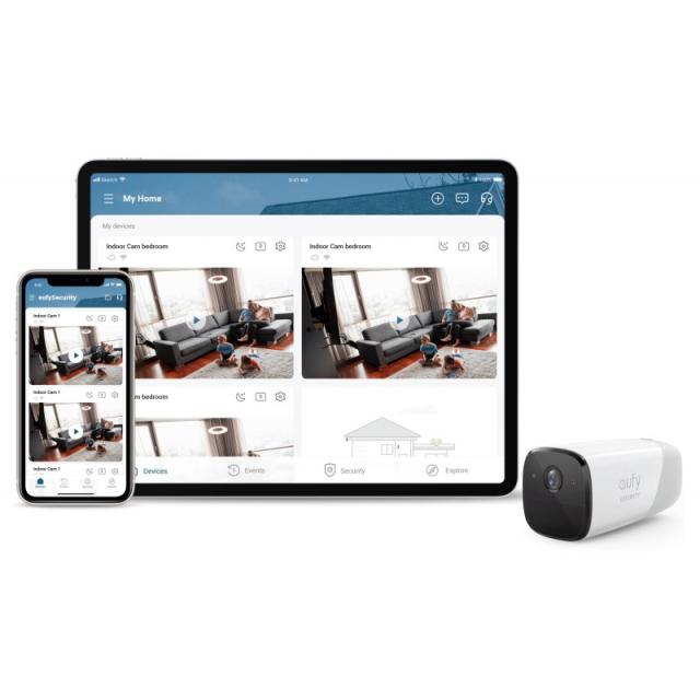 Eufy - Camaras de Vigilancia eufyCam 2 Pro, 2K Cámara IP Exterior, 365 días de batería, Compatible con HomeKit, protección IP67,