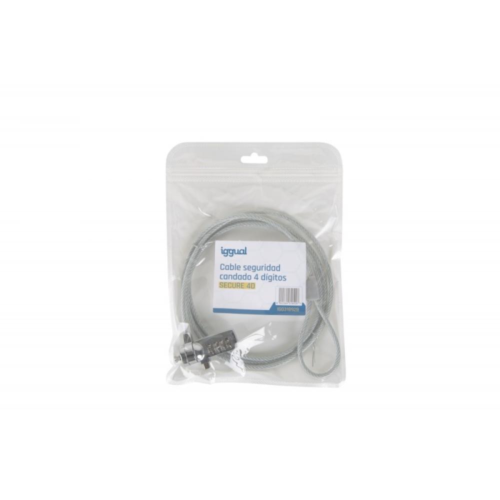iggual - Cable seguridad candado 4 dígitos SECURE 4D