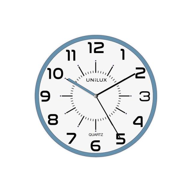 Unilux - POP Pared Quartz clock Alrededor Azul