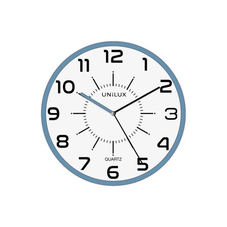 Unilux - POP Pared Quartz clock Alrededor Azul