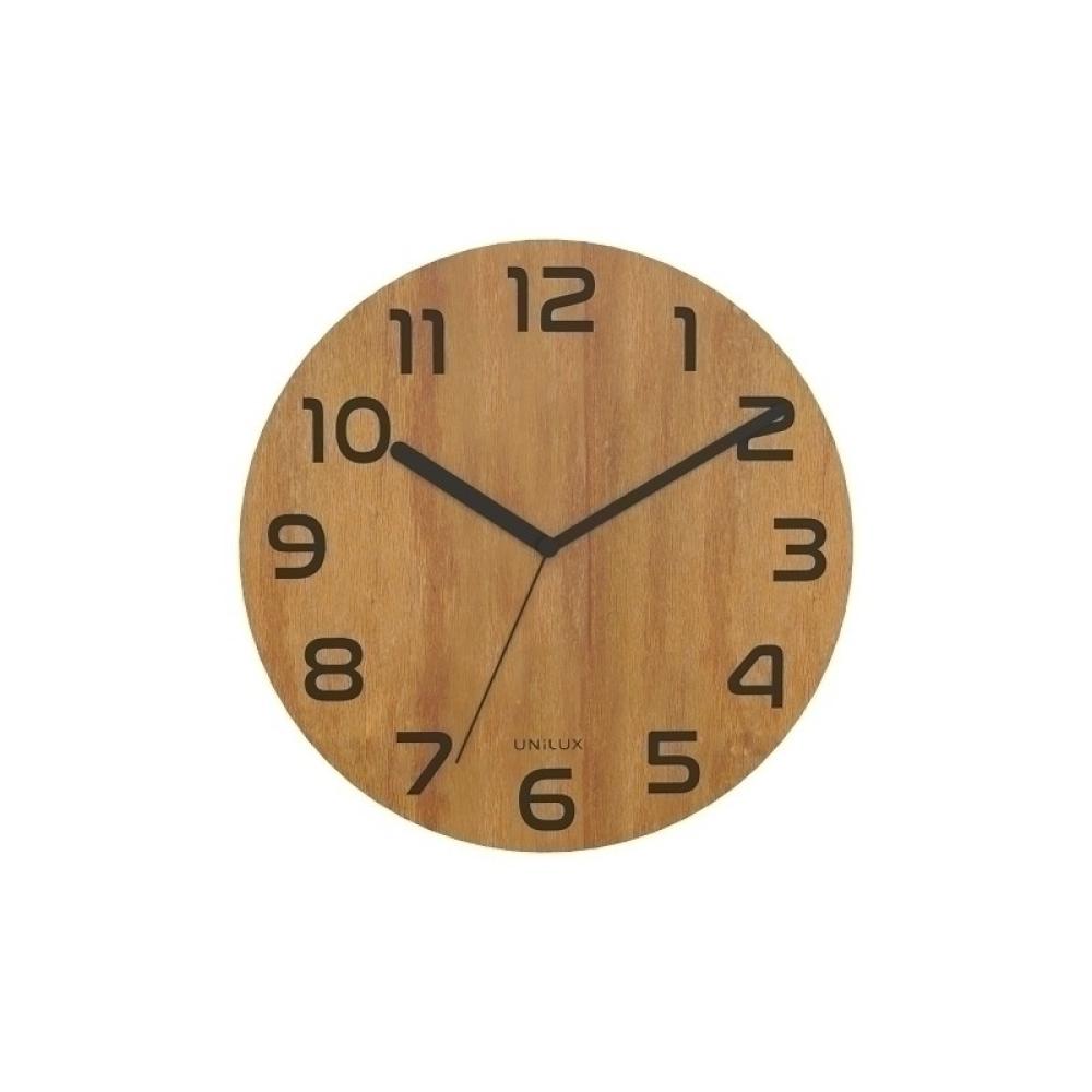 Unilux - Palma Pared Quartz clock Alrededor Bamboo