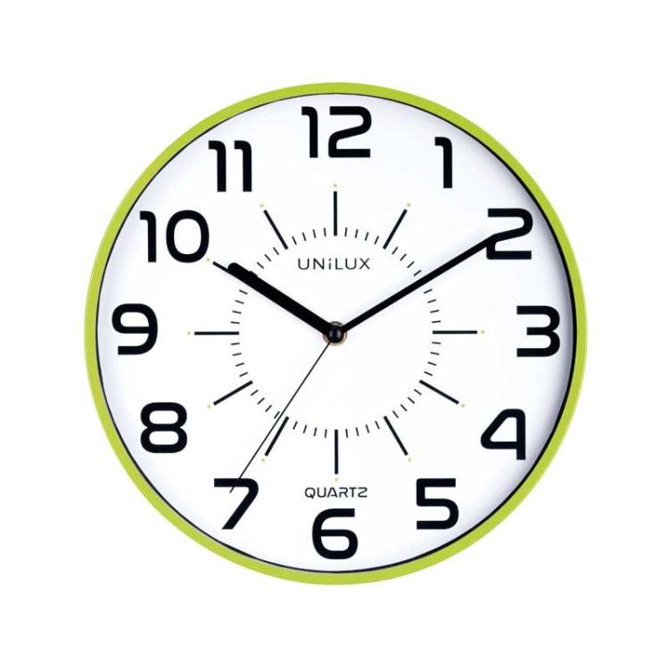 Unilux - POP Pared Quartz clock Alrededor Verde