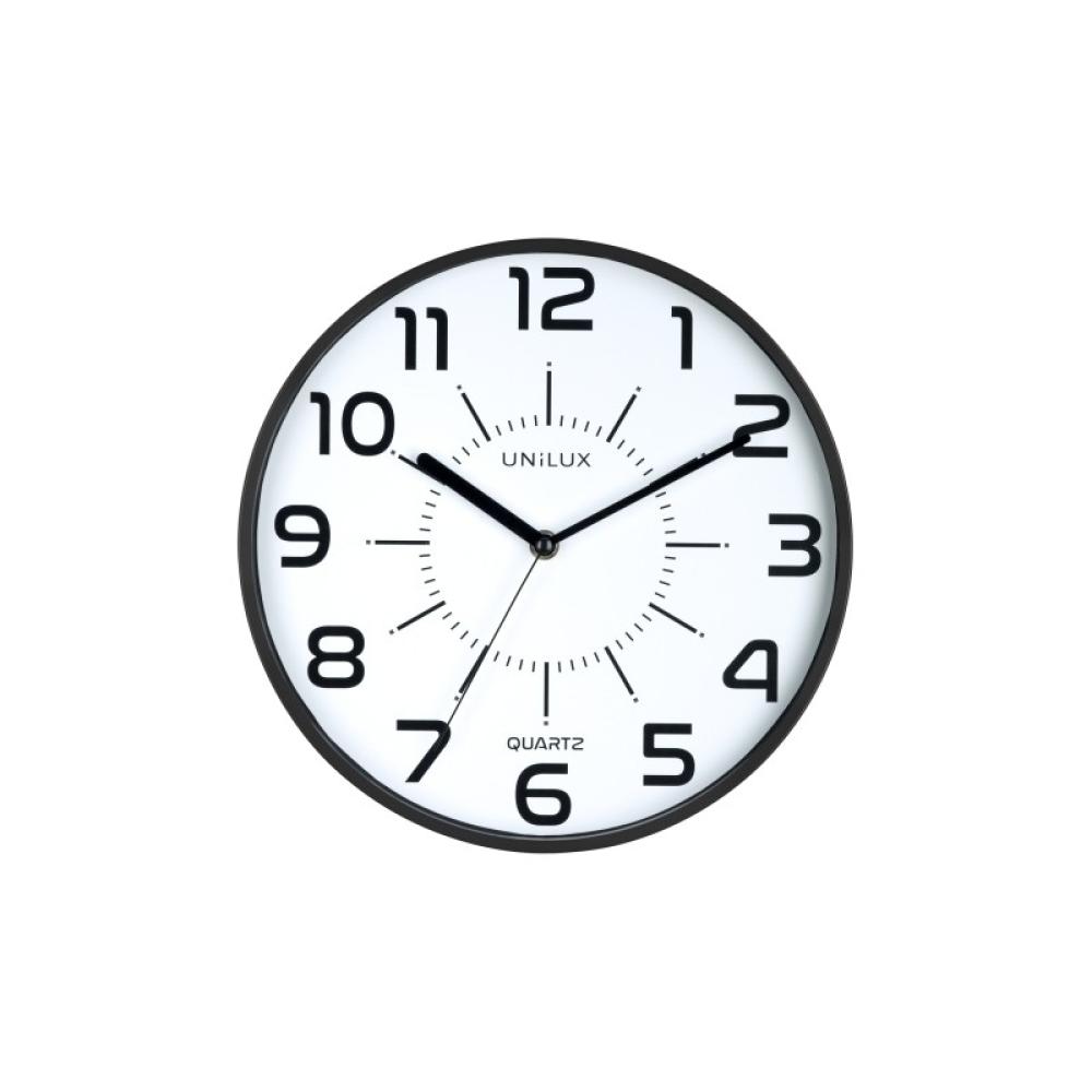 Unilux - POP Pared Quartz clock Alrededor Negro
