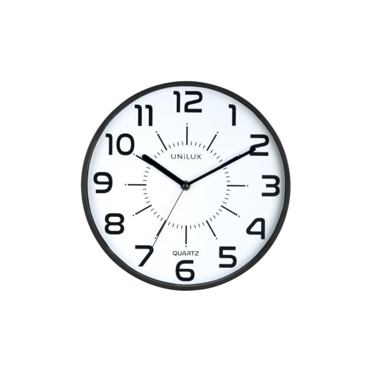 Unilux - POP Pared Quartz clock Alrededor Negro