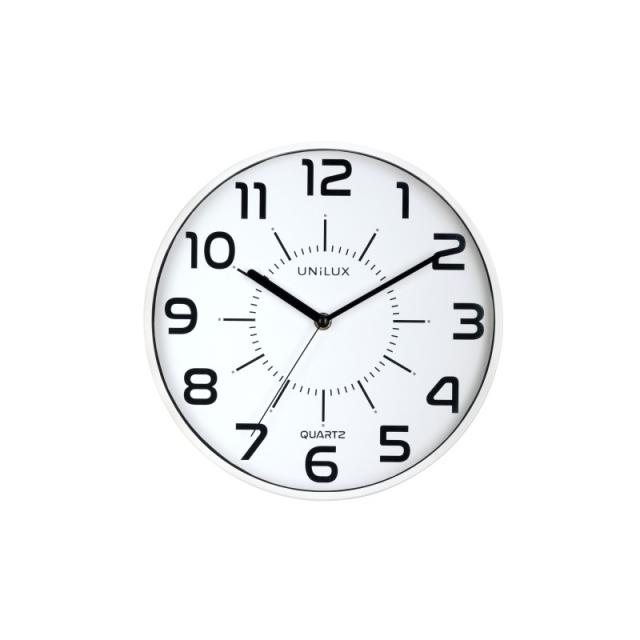 Unilux - POP Pared Quartz clock Alrededor Blanco