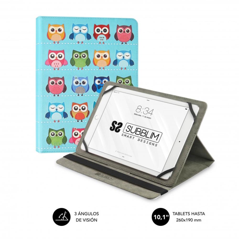 SUBBLIM - Funda Tablet Universal TRENDY CASE OWLS 10.1"