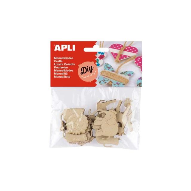 APLI - BOLSA 12 PINZAS PIZARRA APLI ANIMALES 40MM